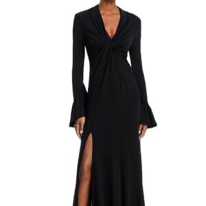 Cinq a Sept Womens Evelyn Twist Front Gown Dress 10 Black - NWT $595